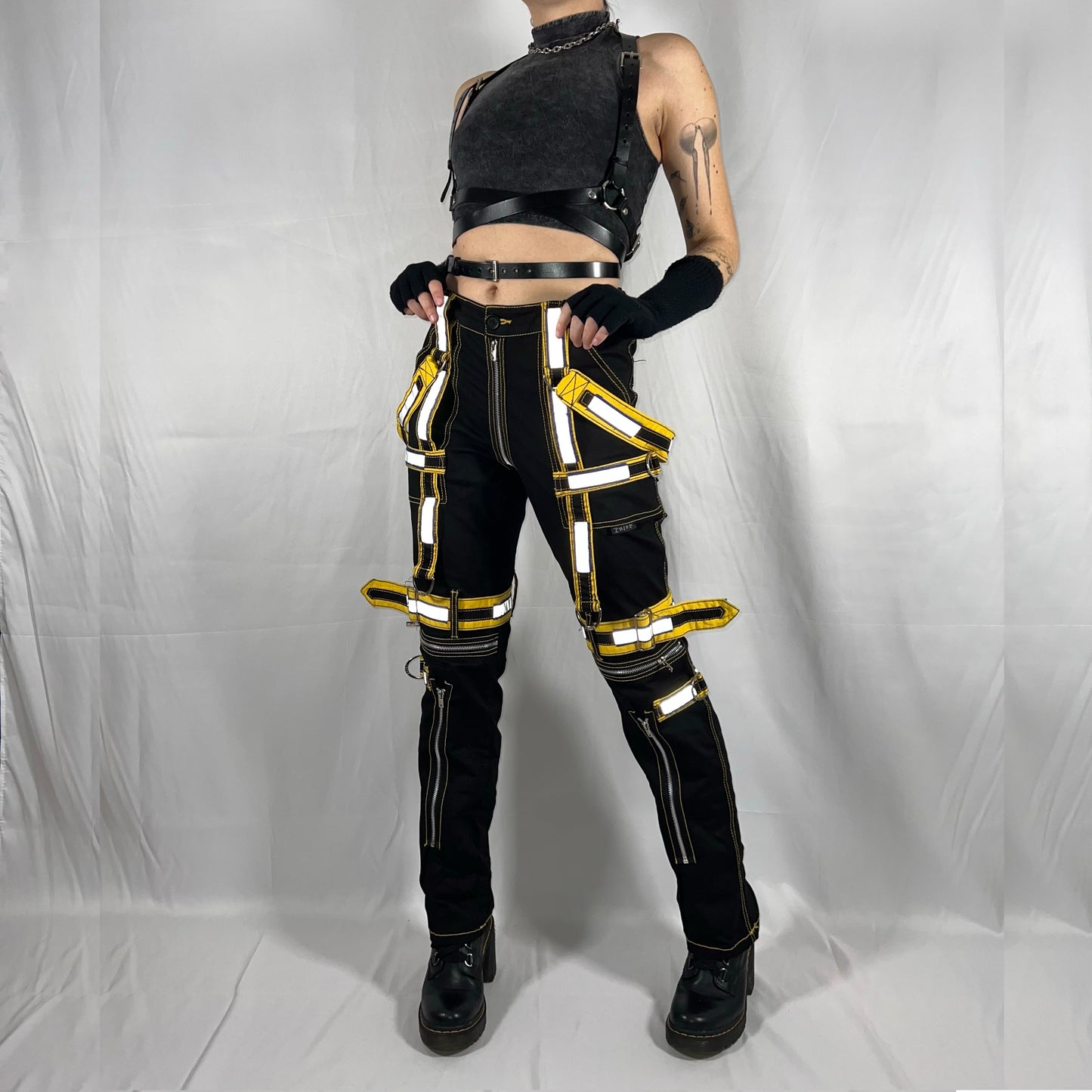 Tripp NYC Bondage Pants Rave Wear Reflective Club Kid Cyber Goth Utility Tactical Gorpcore Techwear Pants