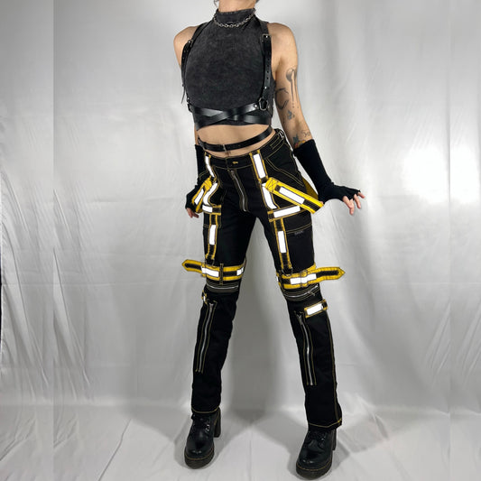 Tripp NYC Bondage Pants Rave Wear Reflective Club Kid Cyber Goth Utility Tactical Gorpcore Techwear Pants