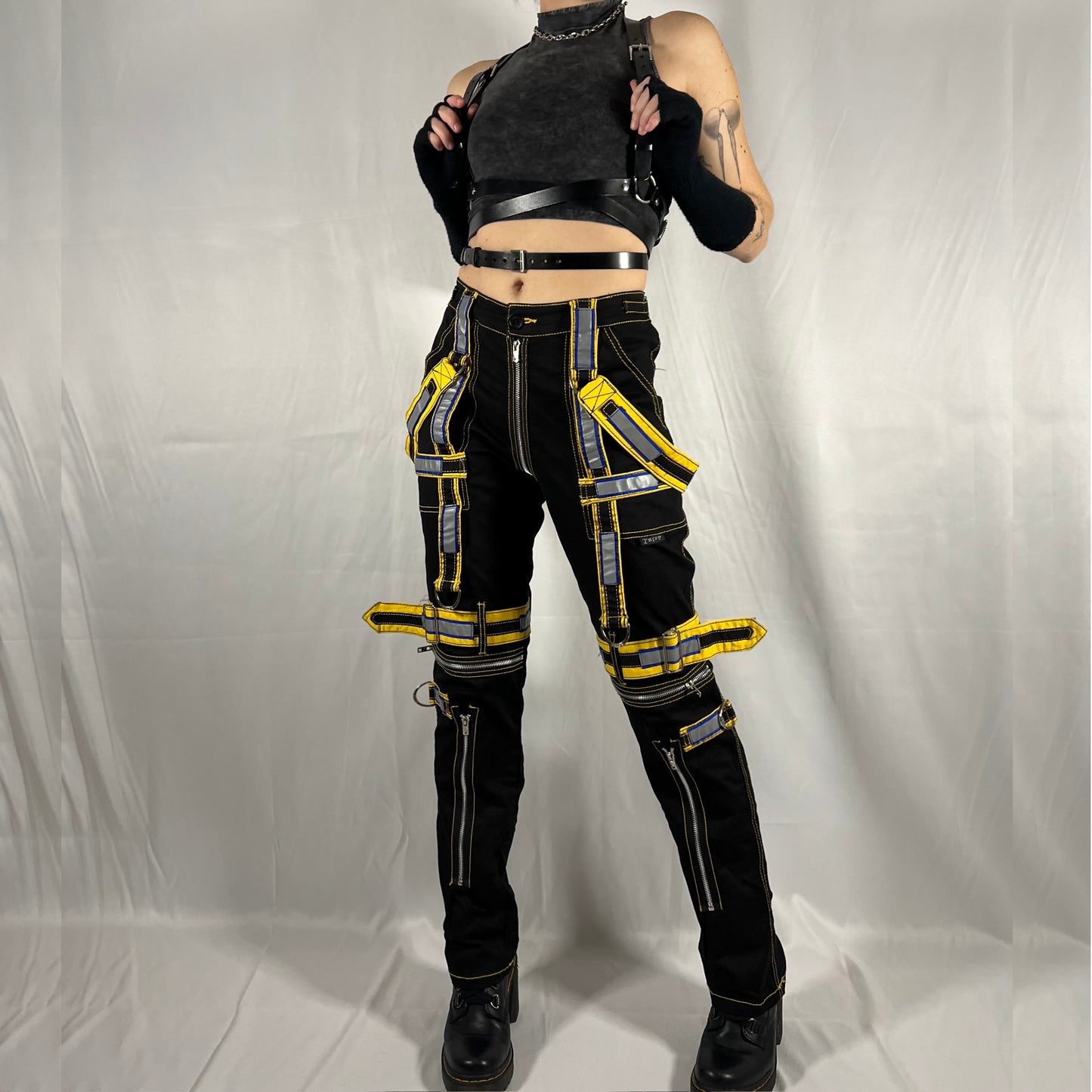 Tripp NYC Bondage Pants Rave Wear Reflective Club Kid Cyber Goth Utility Tactical Gorpcore Techwear Pants