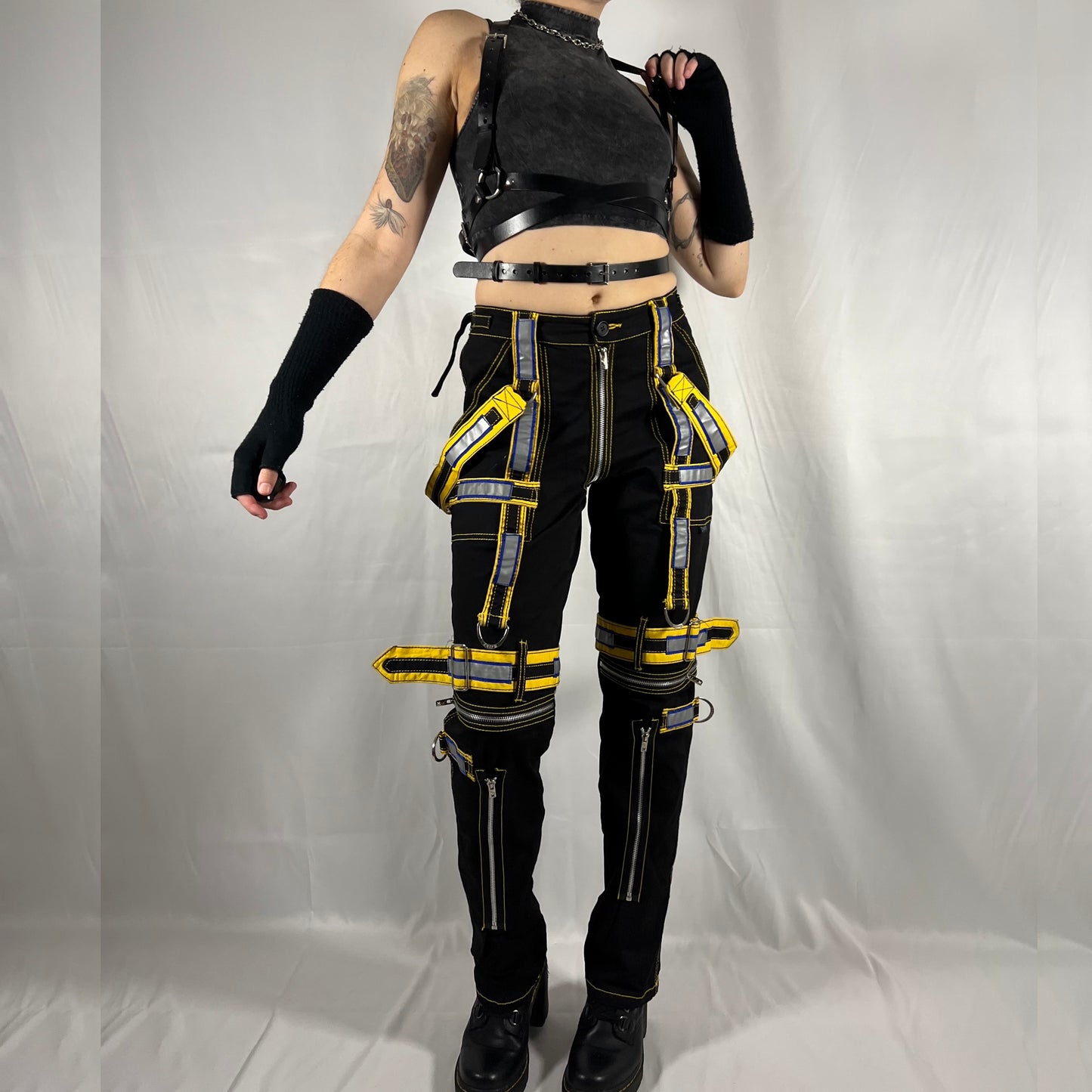 Tripp NYC Bondage Pants Rave Wear Reflective Club Kid Cyber Goth Utility Tactical Gorpcore Techwear Pants