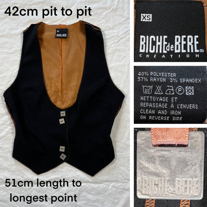 Y2K Biche de Bère Two-Piece Set – Exposed Seam Vest & Mini Skirt