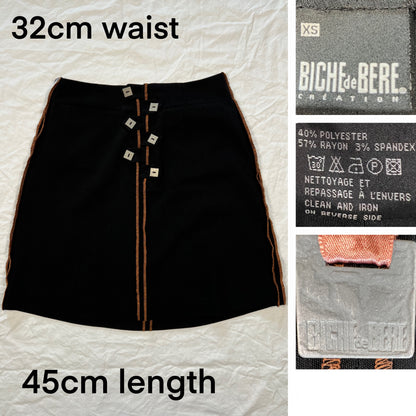 Y2K Biche de Bère Two-Piece Set – Exposed Seam Vest & Mini Skirt