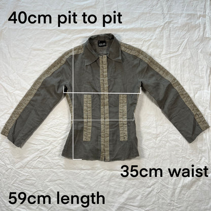 Y2K Biche de Bère Linen Hook &amp; Eye Corset Top – Deconstructed Utility