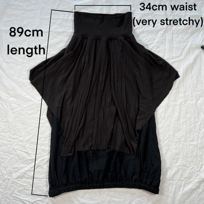 Y2K Cop Copine Layered Bi-Material Maxi Skirt – Minimal Utility