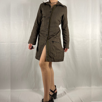 Y2K Cop Copine Utility Jacket Dress – Corset Back Cargo
