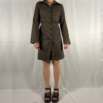 Y2K Cop Copine Utility Jacket Dress – Corset Back Cargo