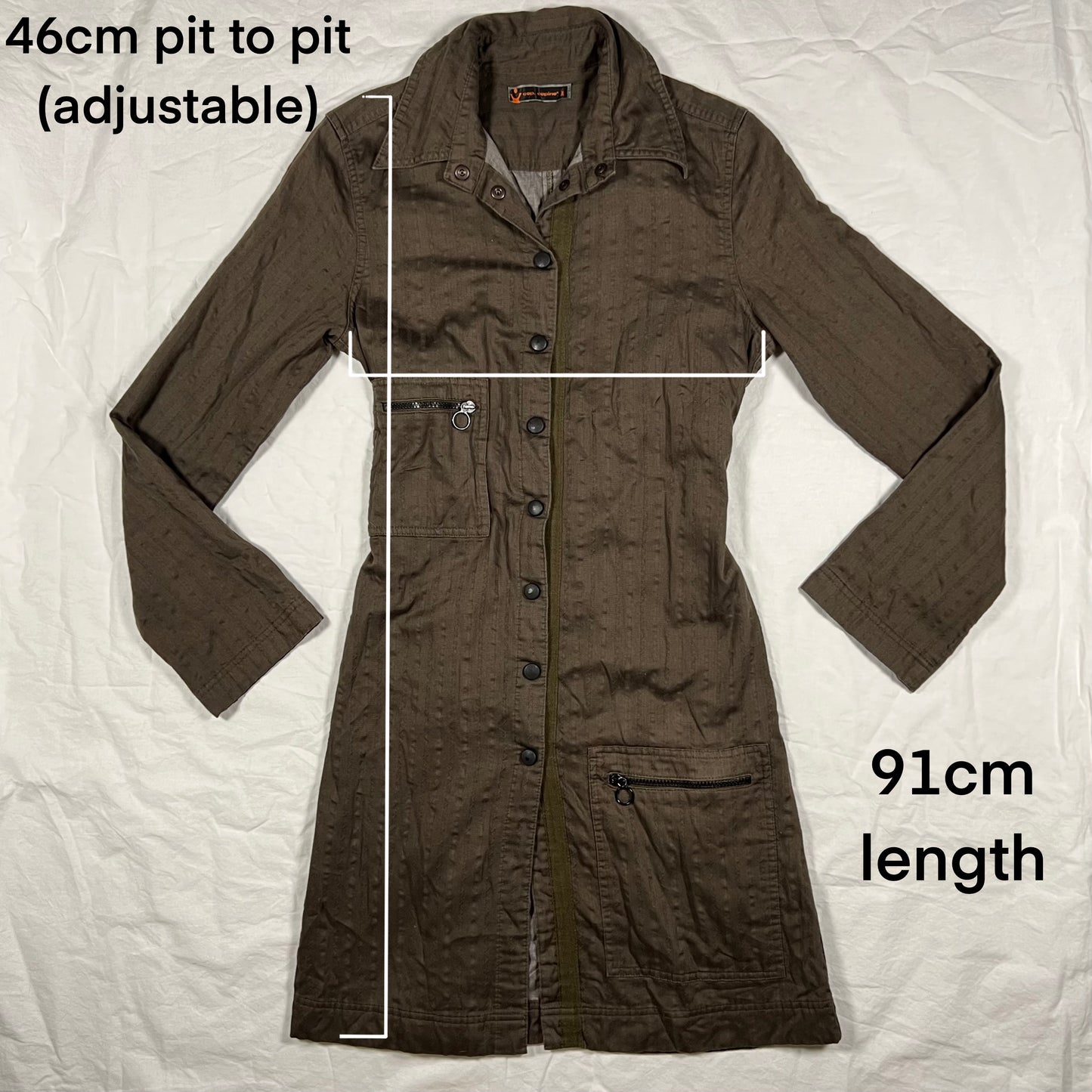 Y2K Cop Copine Utility Dress Jacket Corset Back Techwear Neutral Gorpcore Military Cargo Jacket