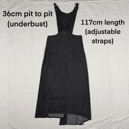 Y2K Cop Copine Underbust Dress Pinafore Overall Techwear Utility Cyber Rave Maxi Dress