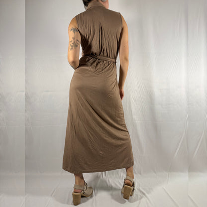 Anthropologie Neutral Wrap Maxi Dress – Minimalist / Fairy Grunge