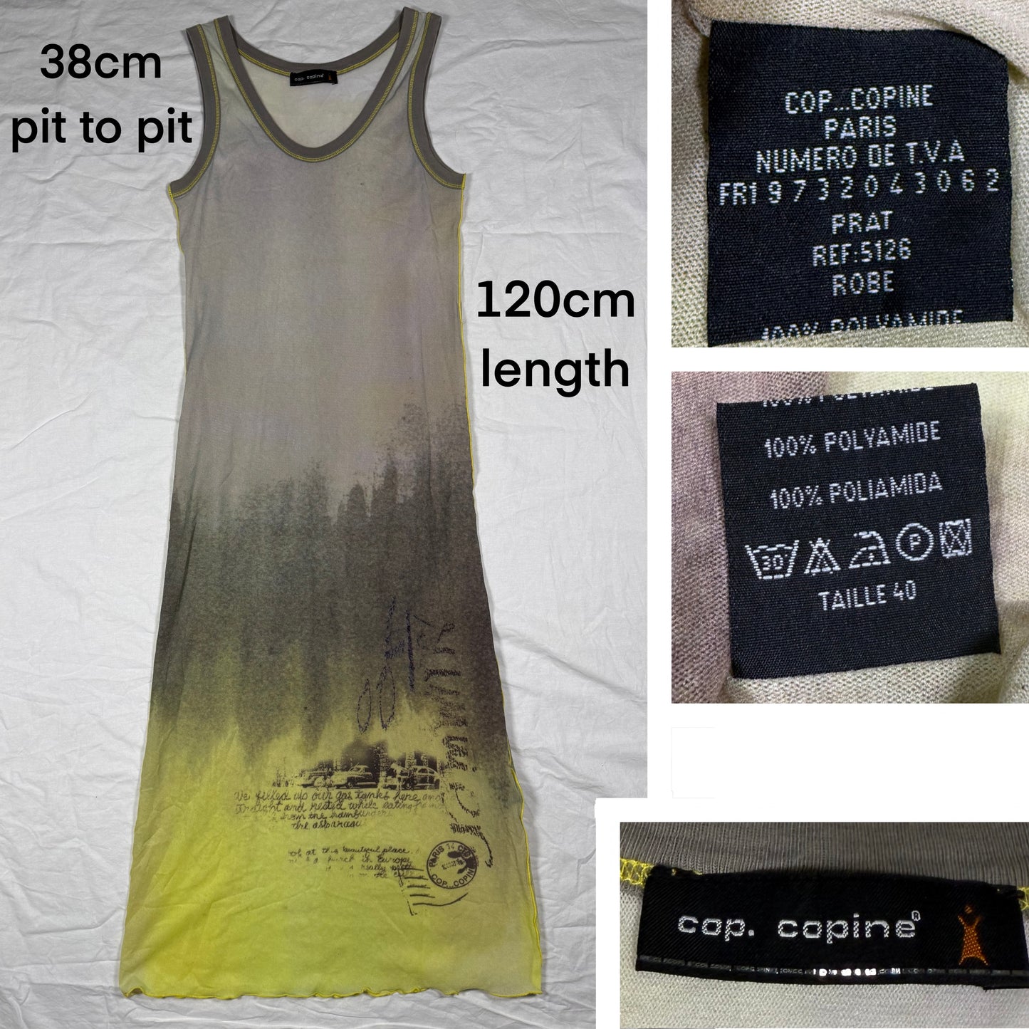 Y2K Cop Copine Two Piece Mesh Dress Archive Techwear Cyber Rave Layered Bi-Material Utility Grunge Maxi Dress