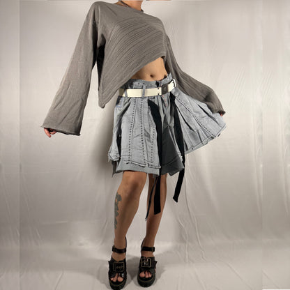Y2K Vintage Marithé + François Girbaud Deconstructed Layered Ruffle Skirt – FW 2006 Runway