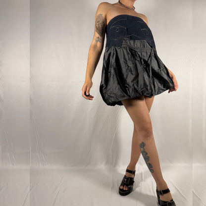 Y2K Vintage Marithé + François Girbaud Deconstructed Star Bubble Skirt / Strapless Mini Dress