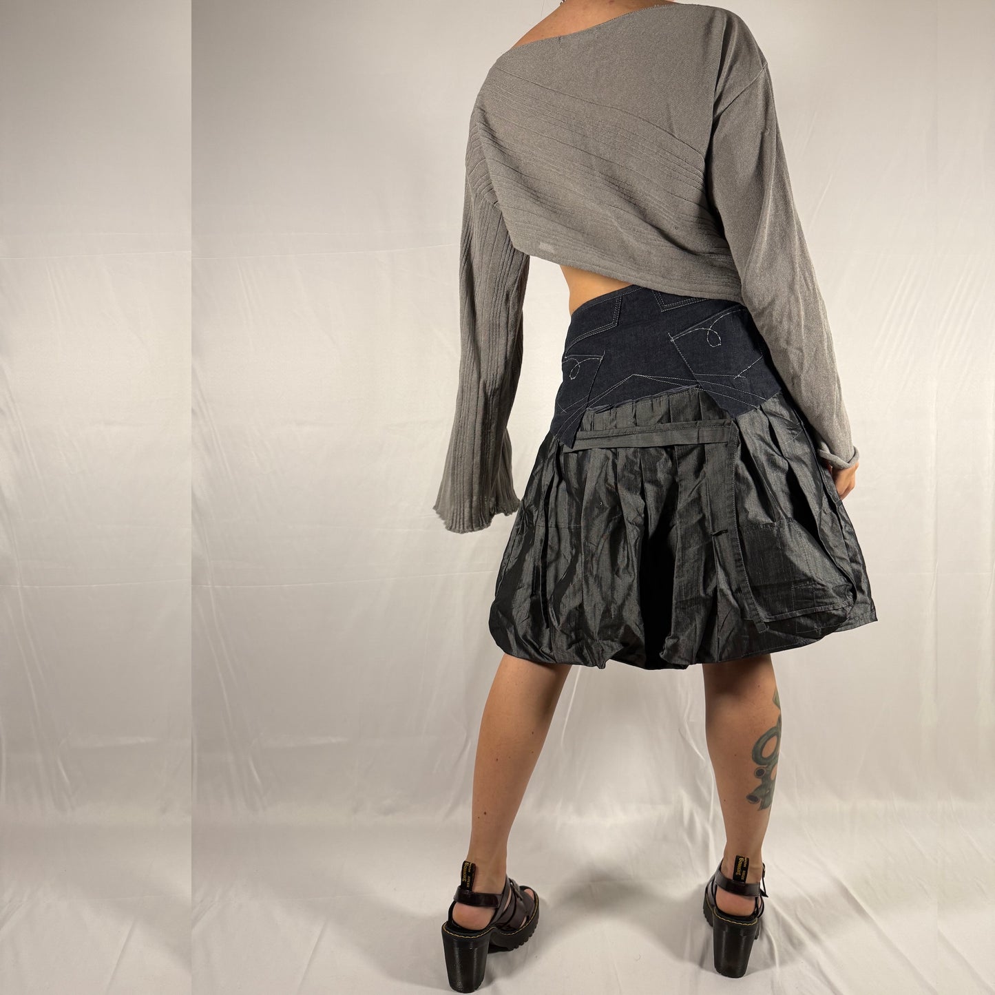 Y2K Vintage Marithé + François Girbaud Deconstructed Star Bubble Skirt / Strapless Mini Dress