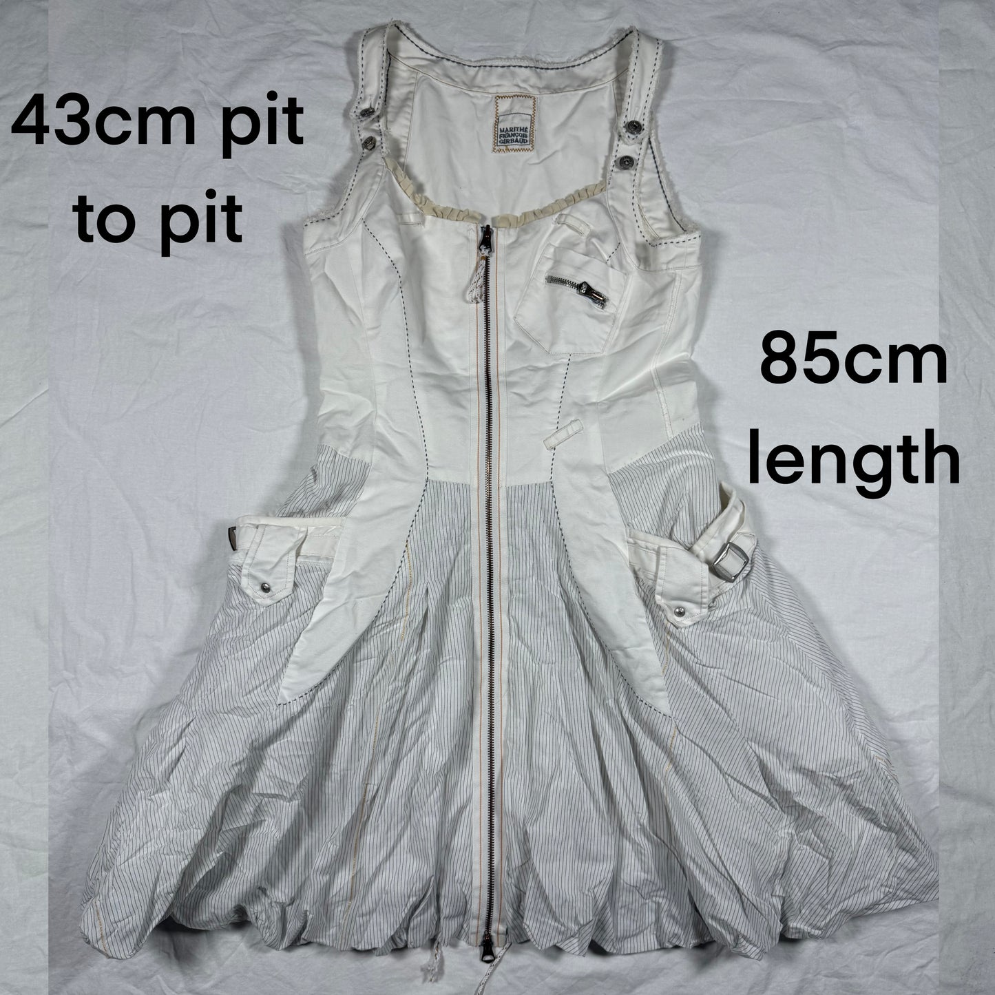 Vintage Marithe Francois Girbaud Y2K Gathered Parachute Dress Coquette Bubble Skirt Angelic Ethereal Deconstructed Modular Archive Utility Cargo Dress