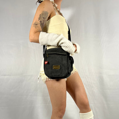Y2K Vintage Diesel Canvas Cargo Crossbody Bag – Minimal Techwear Utility