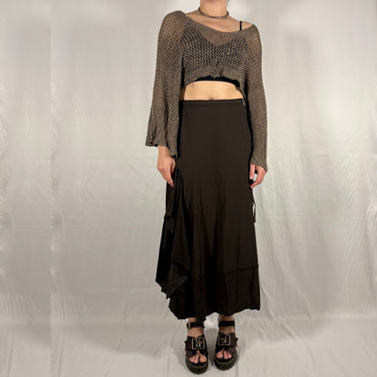 Y2K Vintage Marithé + François Girbaud Deconstructed Ruffle Wrap Skirt – Asymmetrical, Draped