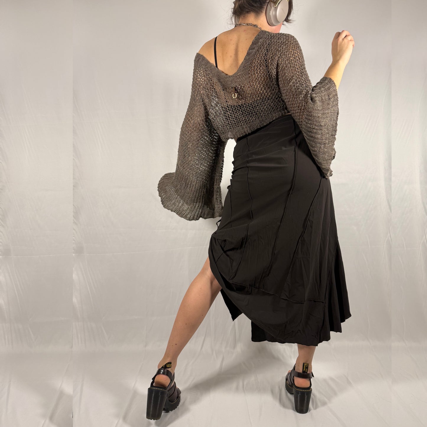 Y2K Vintage Marithé + François Girbaud Deconstructed Ruffle Wrap Skirt – Asymmetrical, Draped