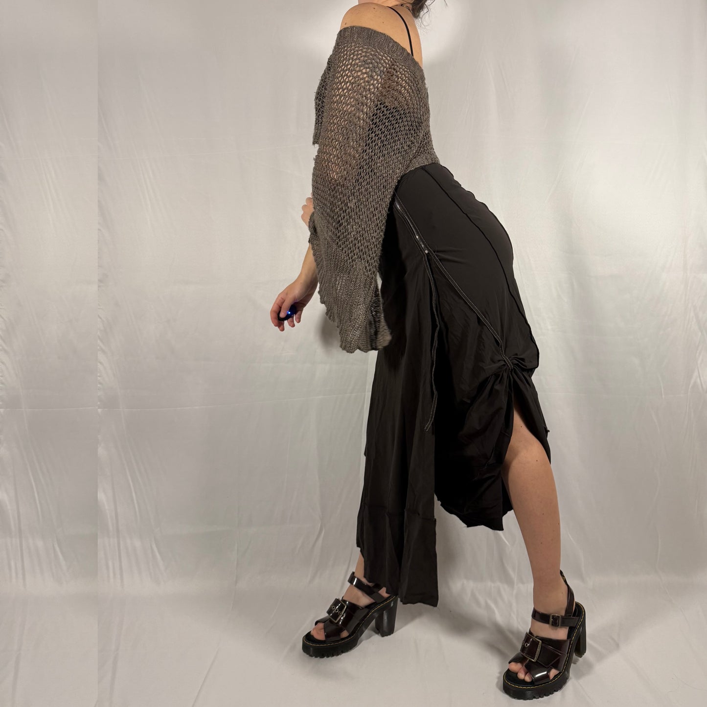 Y2K Vintage Marithé + François Girbaud Deconstructed Ruffle Wrap Skirt – Asymmetrical, Draped