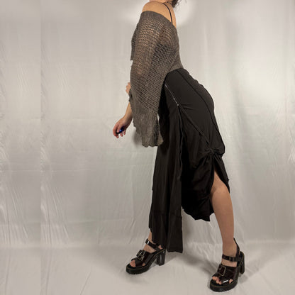 Y2K Vintage Marithé + François Girbaud Deconstructed Ruffle Wrap Skirt – Asymmetrical, Draped