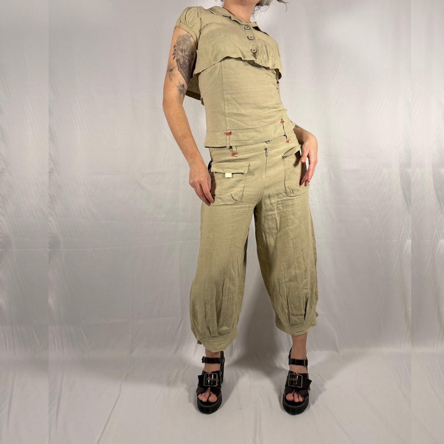 Y2K Vintage Cop Copine 3-Piece Linen Set — Archival Co-Ord
