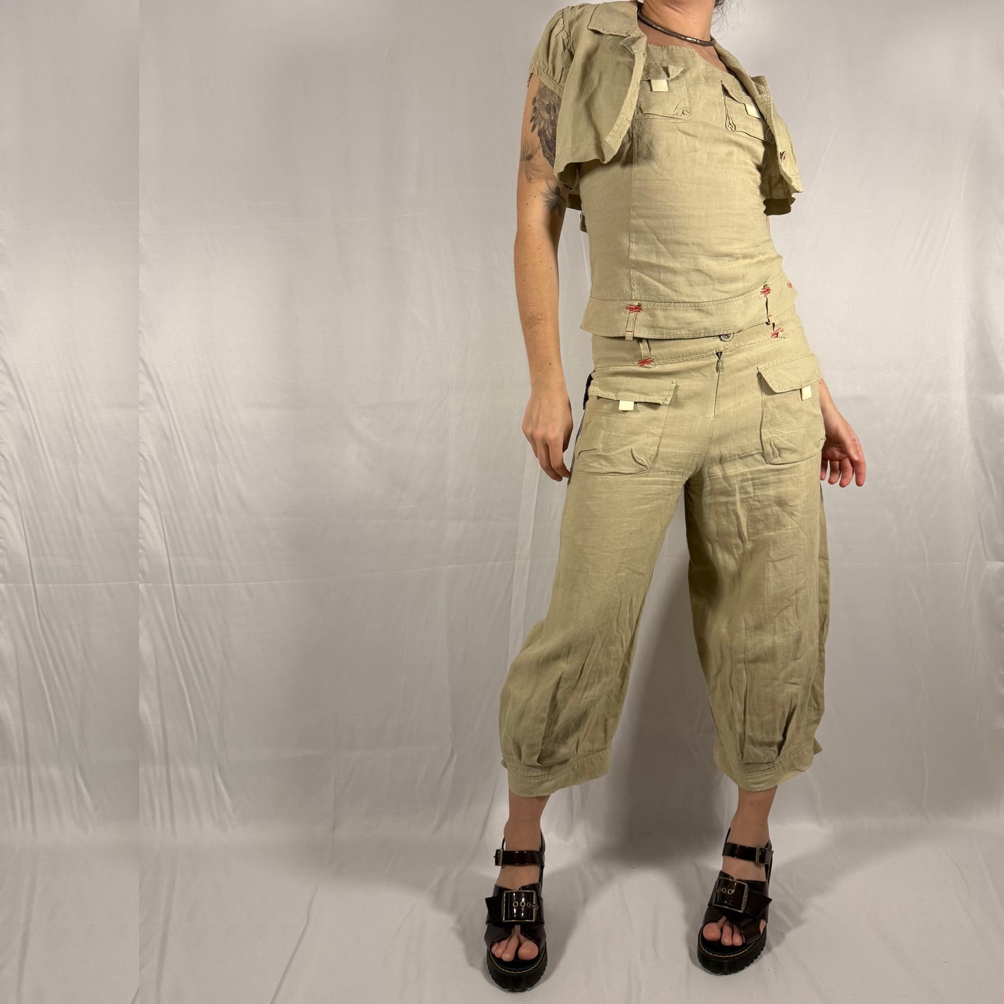 Y2K Vintage Cop Copine 3-Piece Linen Set — Archival Co-Ord