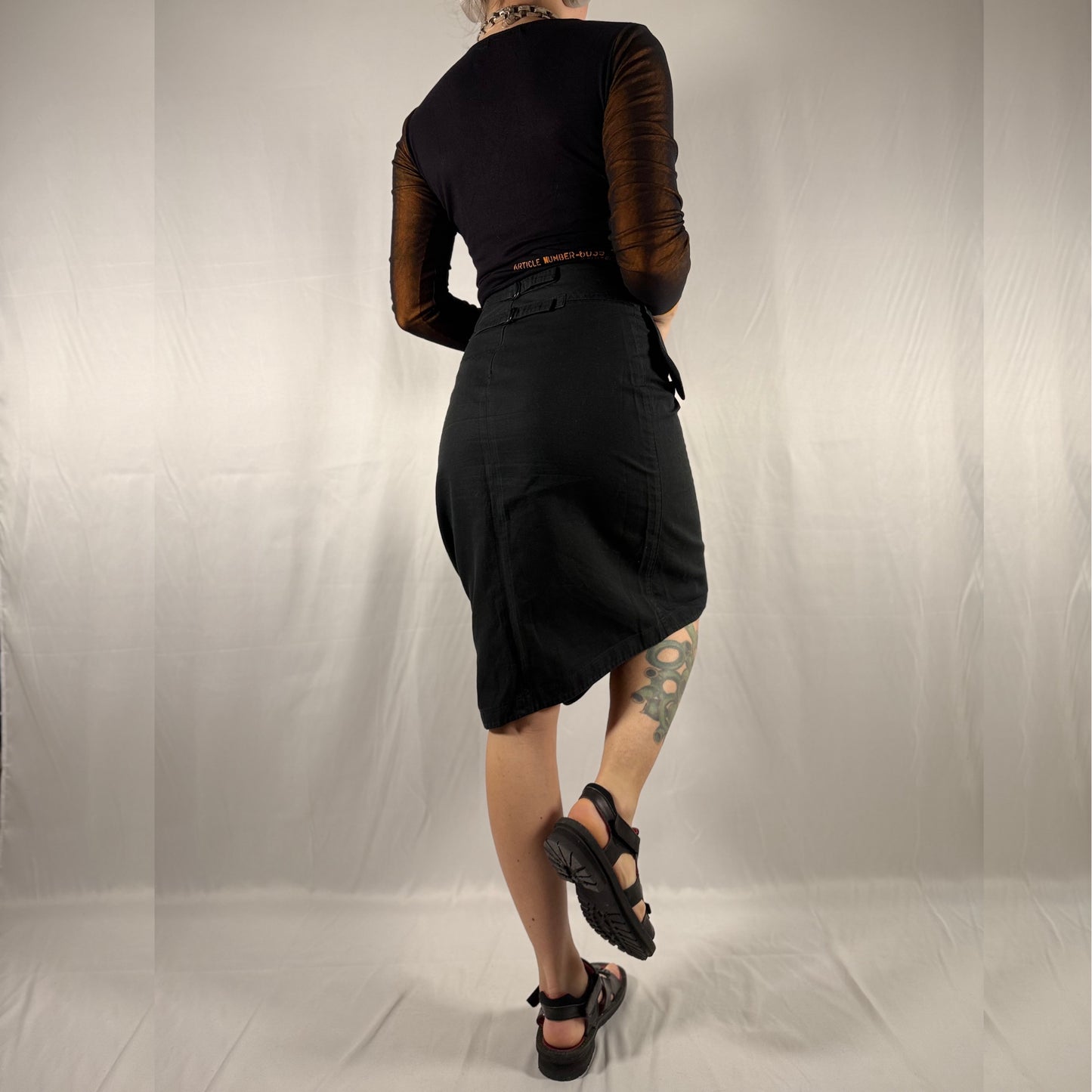 Y2K Vintage Cop Copine Asymmetrical Utility Skirt – Detachable Pocket Detail