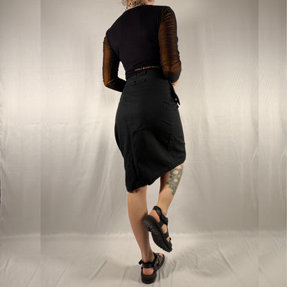 Y2K Vintage Cop Copine Asymmetrical Utility Skirt – Detachable Pocket Detail