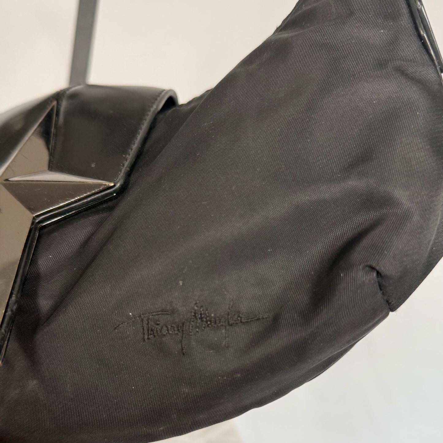 Y2K Vintage Thierry Mugler Star Baguette Bag – Nylon and patent leather Zenith bag