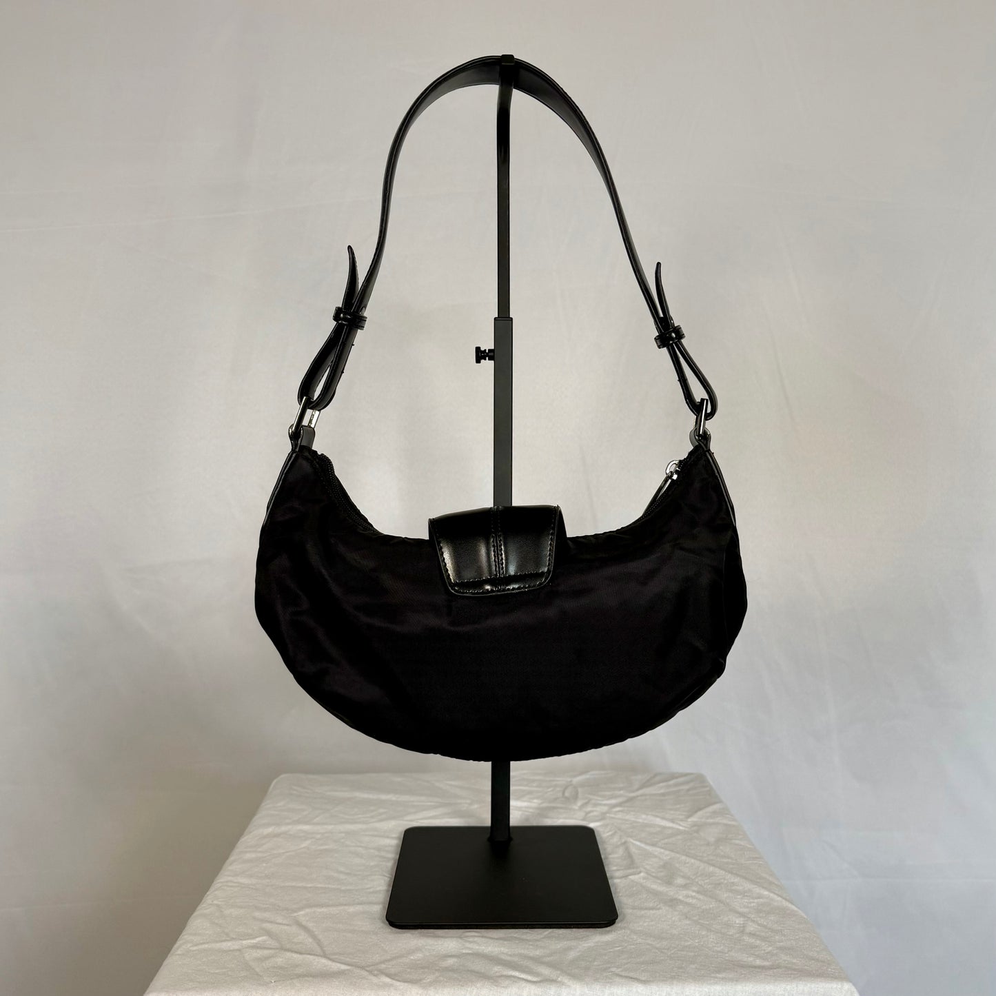 Y2K Vintage Thierry Mugler Star Baguette Bag – Nylon and patent leather Zenith bag