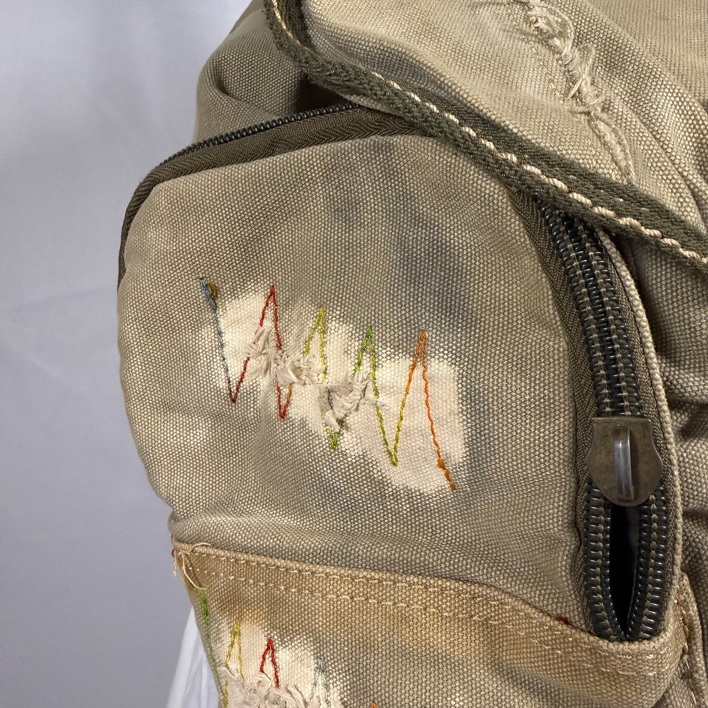 Y2K Vintage Diesel Distressed Canvas Backpack – Slouchy Cargo Rucksack