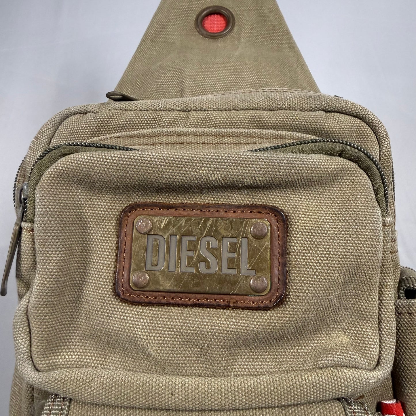 Vintage Diesel Sling Bag Y2K Canvas Utility Crossbody
