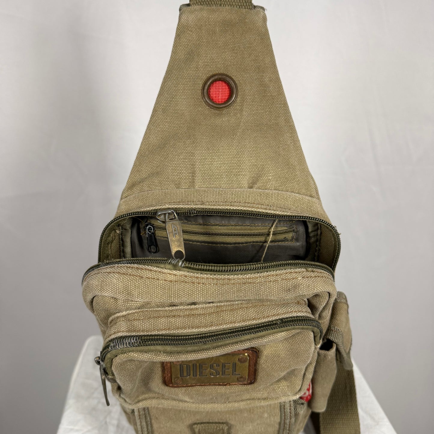 Vintage Diesel Sling Bag Y2K Canvas Utility Crossbody