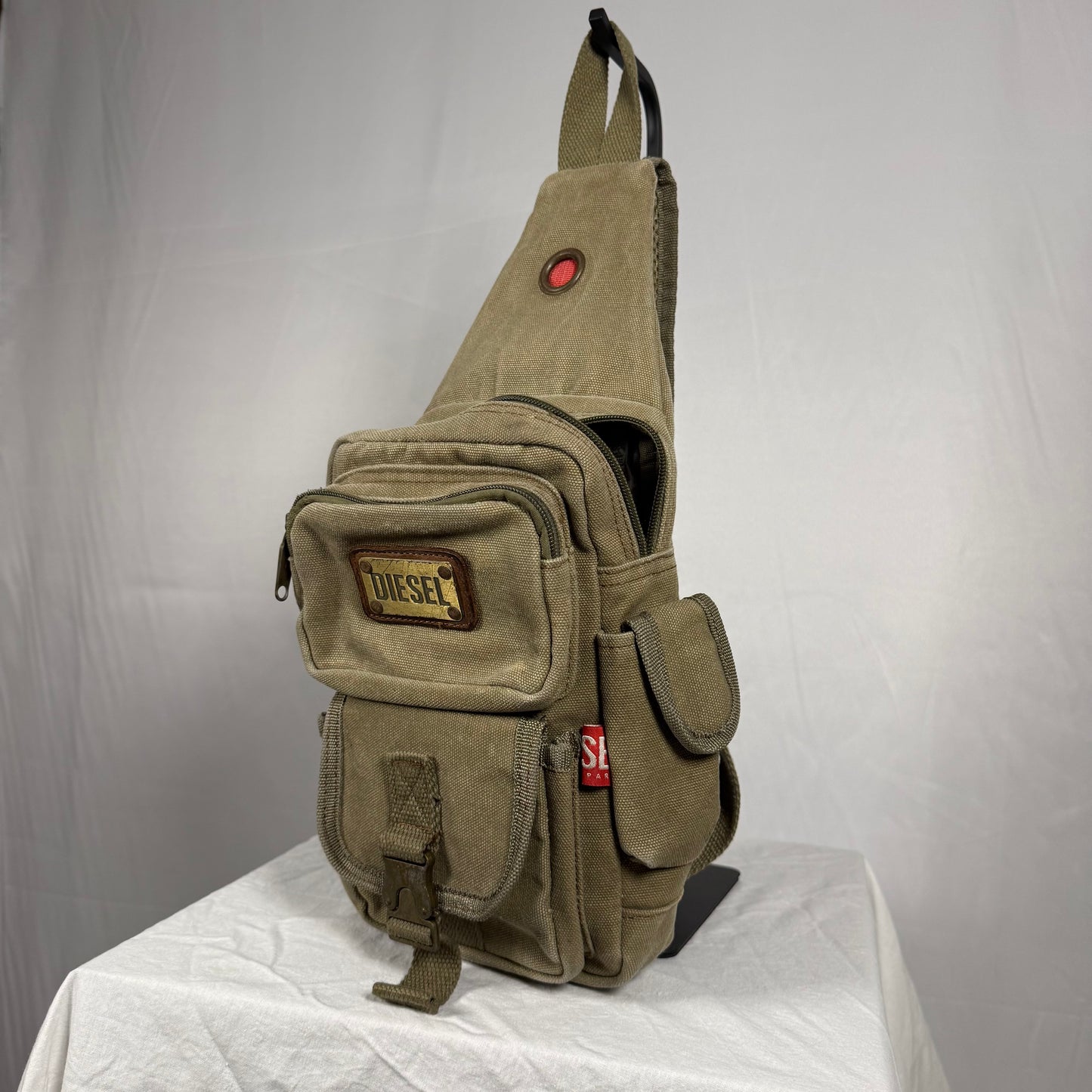 Vintage Diesel Sling Bag Y2K Canvas Utility Crossbody