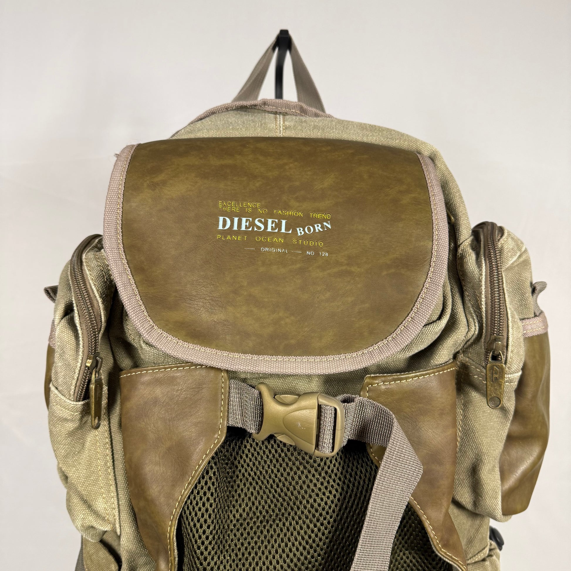 diesel backpack leather with front logo while the consistency of the details attests to the highest attention to every aspect Y2K Vintage Diesel Utility Cargo