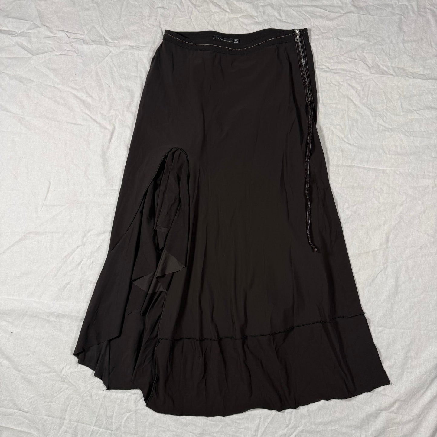 Y2K Vintage Marithé + François Girbaud Deconstructed Ruffle Wrap Skirt – Asymmetrical, Draped