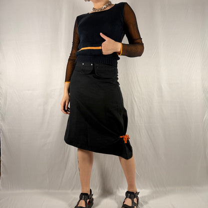 Y2K Vintage Cop Copine Knit & Mesh Long Sleeve Top – Layered Minimalist