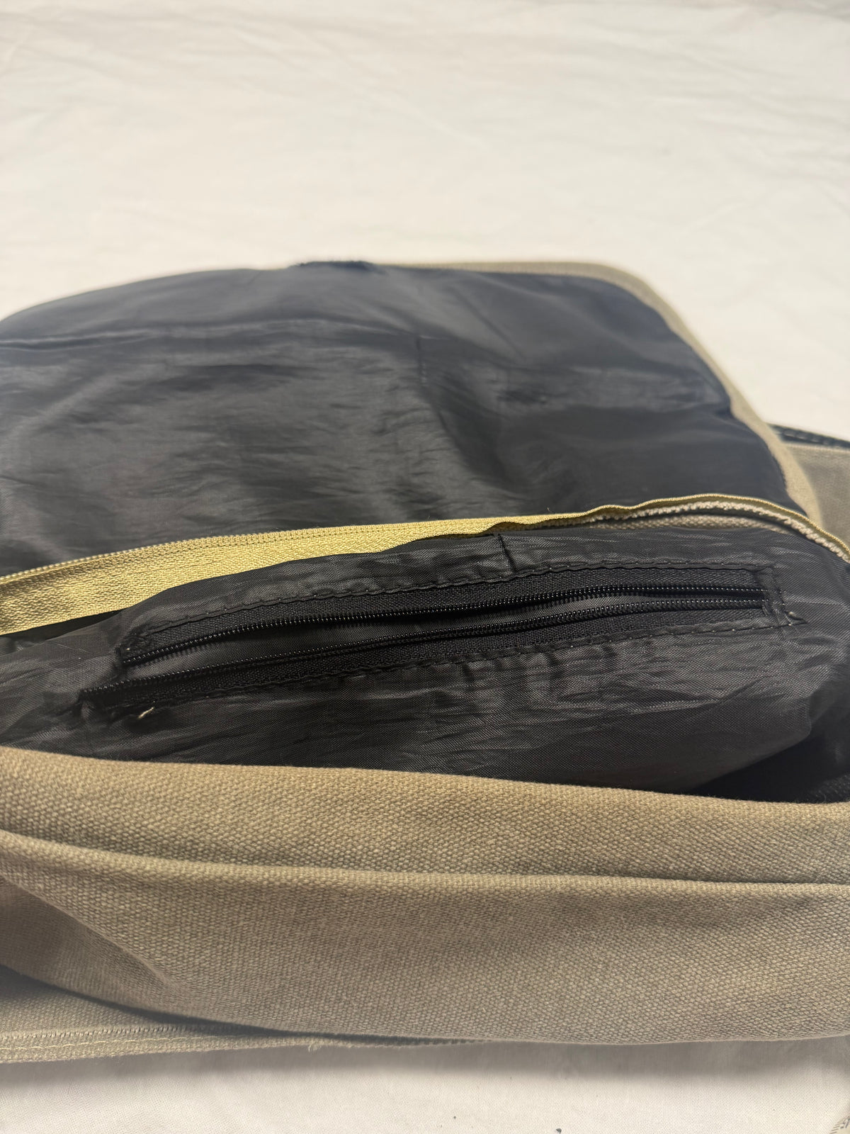 Vintage Diesel Canvas Messenger Bag with Leather Front Panel | Y2K Utility Shoulder Bag