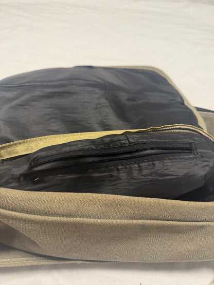 Vintage Diesel Canvas Messenger Bag with Leather Front Panel | Y2K Utility Shoulder Bag