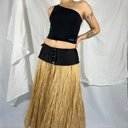 Y2K Biche de Bère Textured Corset Belt – Sculptural Layering