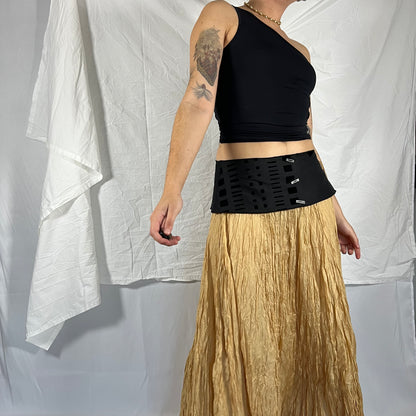 Y2K Biche de Bère Textured Corset Belt – Sculptural Layering