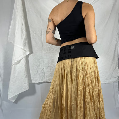 Y2K Biche de Bère Textured Corset Belt – Sculptural Layering