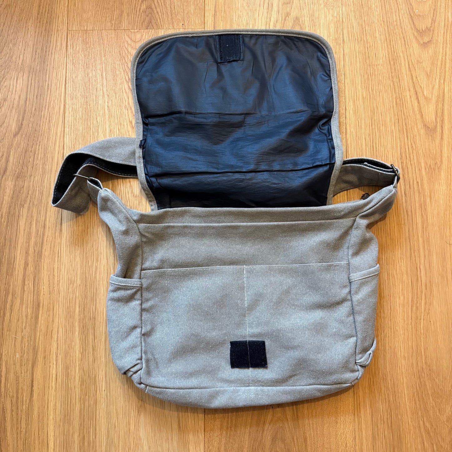 Vintage Diesel Canvas Messenger Bag with Leather Front Panel | Y2K Utility Shoulder Bag