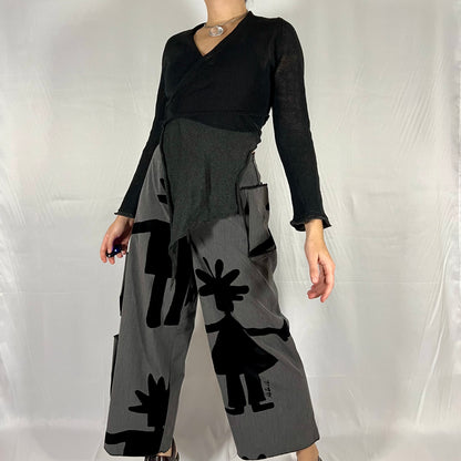 Y2K Sarah Pacini Asymmetrical Wrap Knit Top – Bi-Material