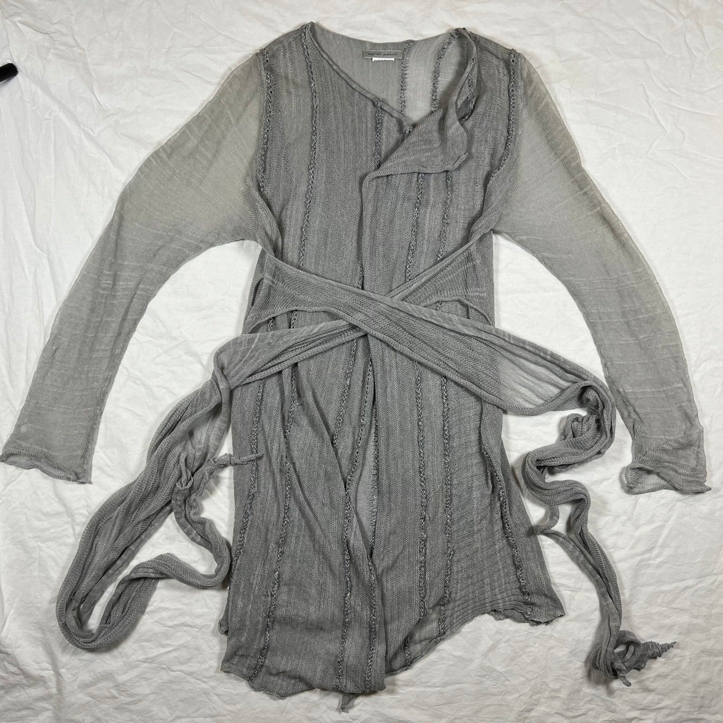 Sarah Pacini Y2K Modular Deconstructed Knit Top Wrap and Tie Apocalyptic Coquette Balletcore Ethereal Cardigan