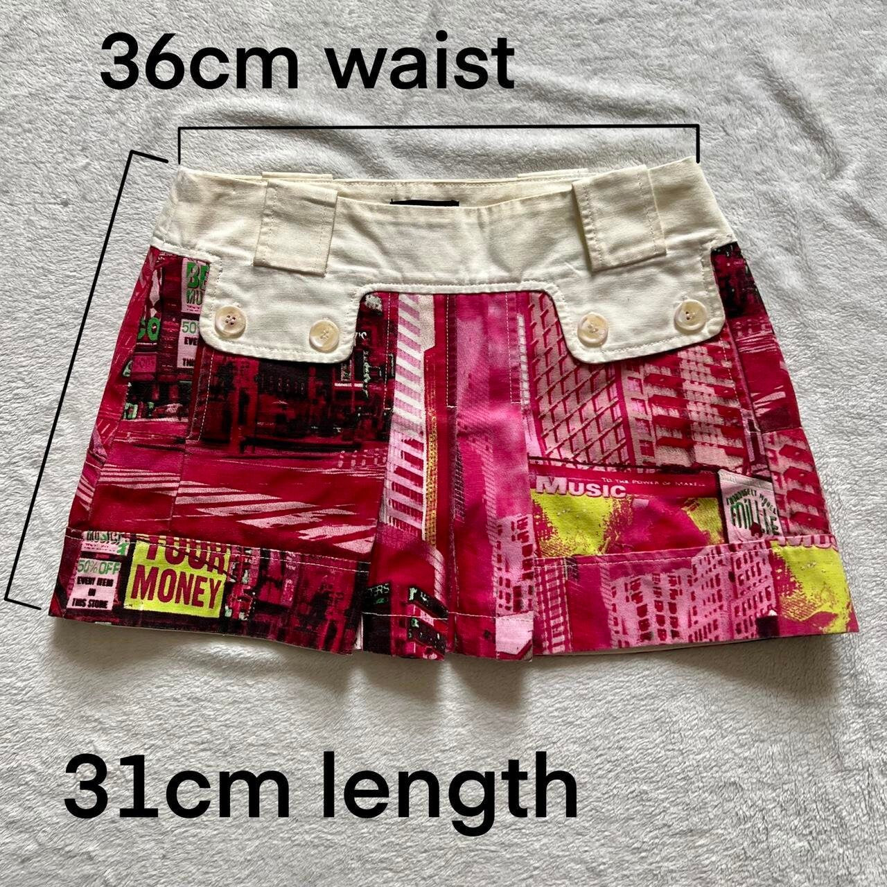 Custo Barcelona Mini Skirt Y2k Pink City Graphic Techwear Rave Pleated Skirt