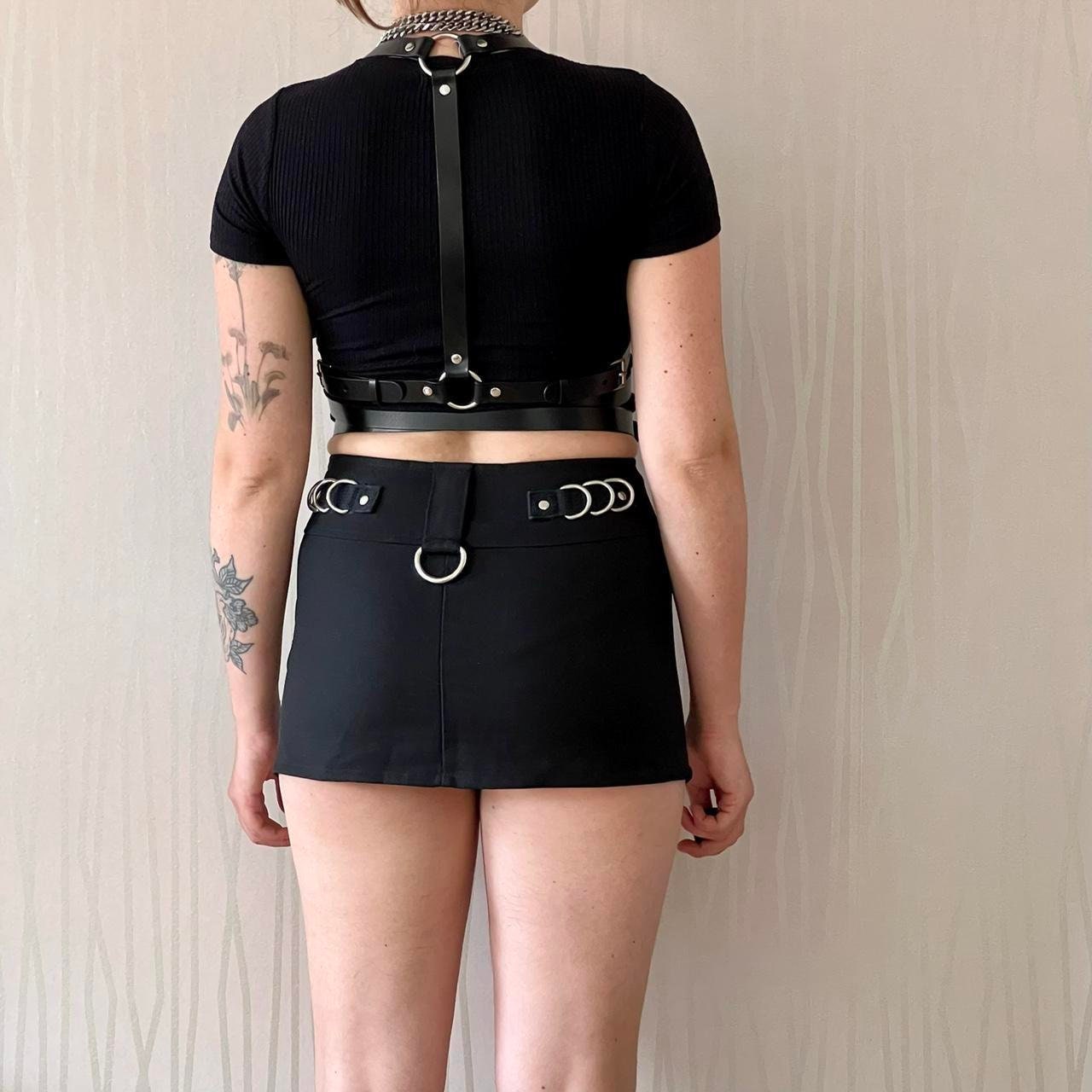 Lip Service 90s Cyber Goth Bondage Micro Mini Skirt Emo Rave Punk Mini Skirt