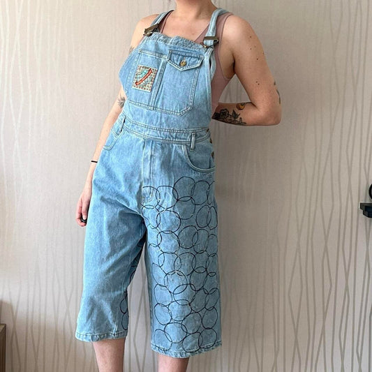 90’s Denim Overalls Embroidered Patchwork Deadstock Techwear Coveralls