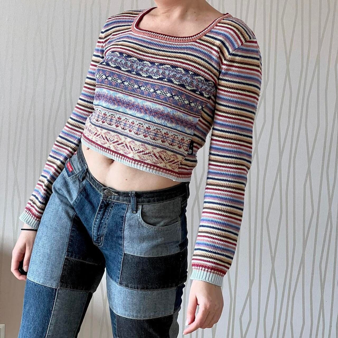 90’s Cop Copine Cropped Sweater Knit Retro Fairycore Coquette Balletcore Sweater Top