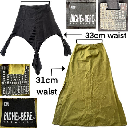 Y2K Biche de Bère 3-Piece Set – Textured Blouse & Layered Skirts