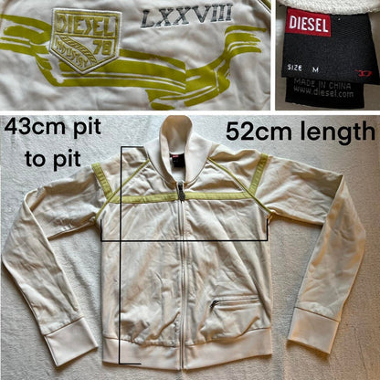 Y2K Diesel Tracksuit Two-Piece Set – Cream & Lime